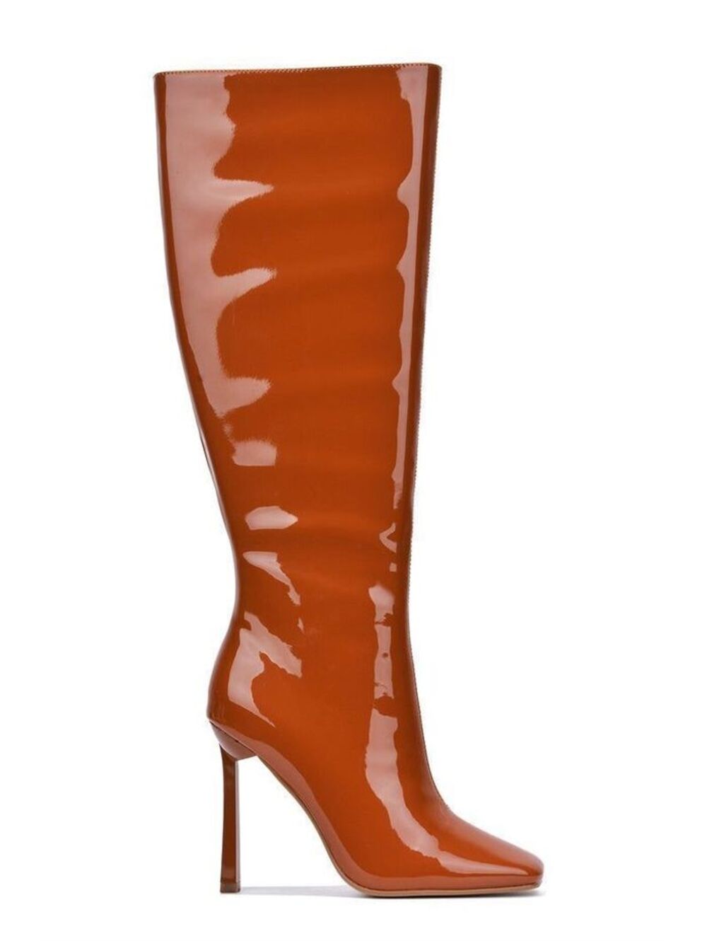 Cape Robbin Simoni Knee High Boots - Tan Patent - 7